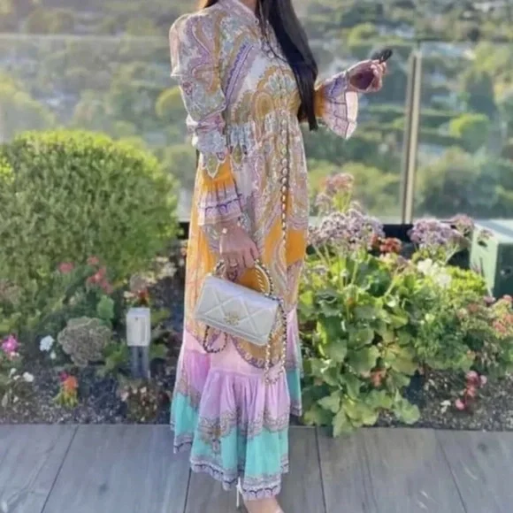 Zimmermann Lola paisley midi dress size 2 - Picture 2 of 7